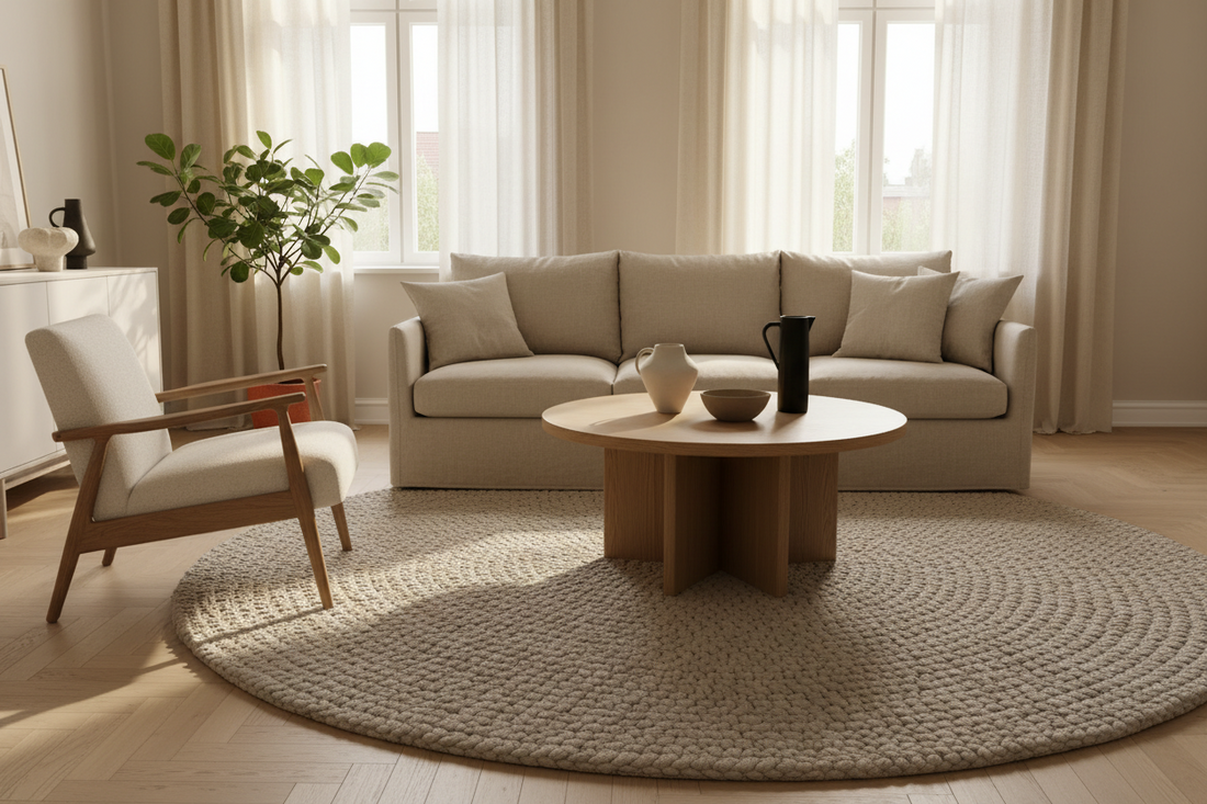 Runde Teppiche richtig platzieren – Tipps für Wohnzimmer, Esszimmer und Schlafzimmer